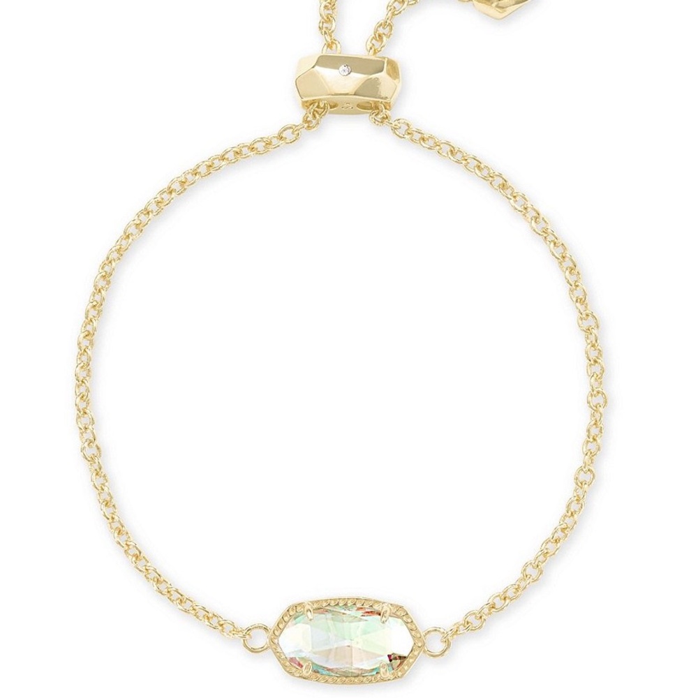 Kendra Scott Elaina Gold Adjustable Chain Bracelet in Dichroic Glass